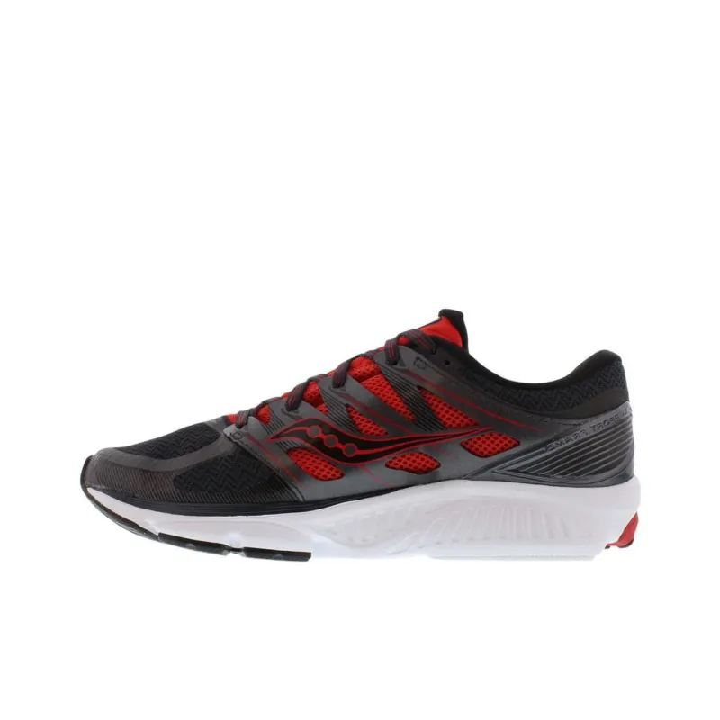 Saucony Zealot ISO Cushioning Anti Slip And Wear Resistant Low Top Running Shoes Men's Black Red-0