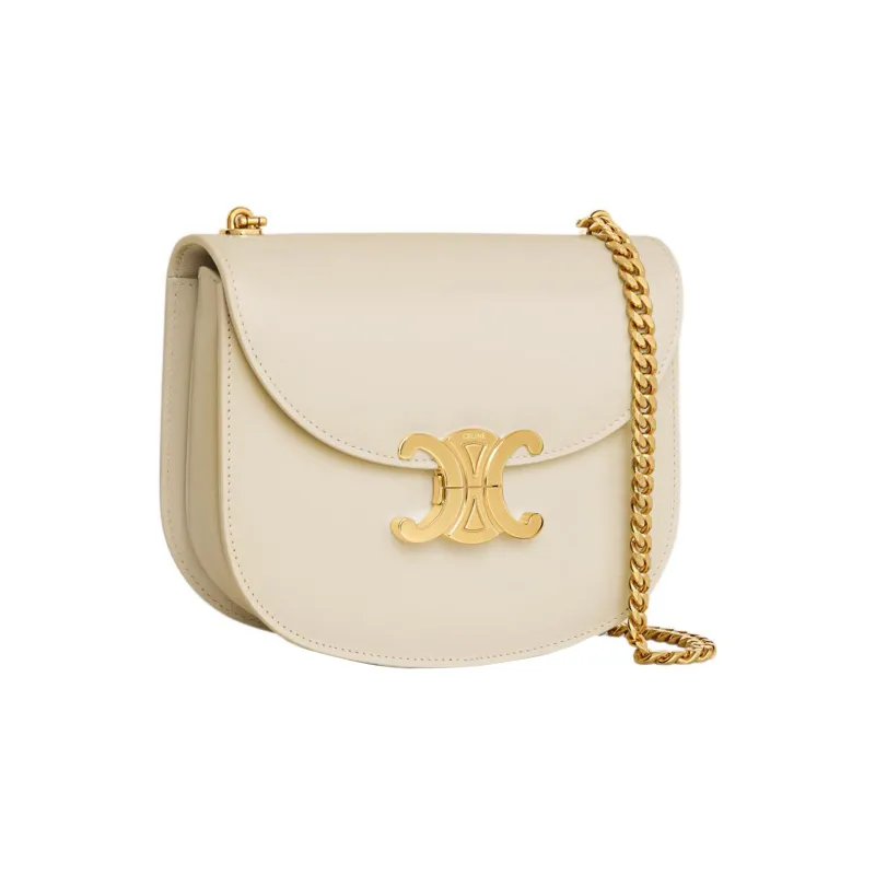 CELINE BesaceTriomphe Cow Leather Crossbody Bag, Shoulder Bag Women's Grassland Green-1