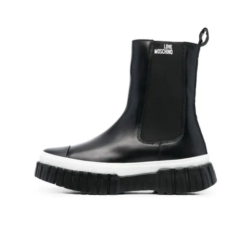 LOVE MOSCHINO Logo-print Chelsea Boots