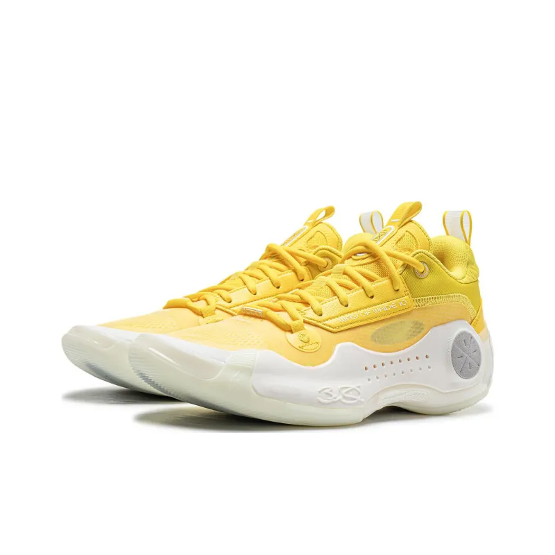 LiNing WOW 10 Low The City Of Angels Cushioning Anti Slip And Wear Resistant Low Top Basketball Shoes Men's Yellow-2