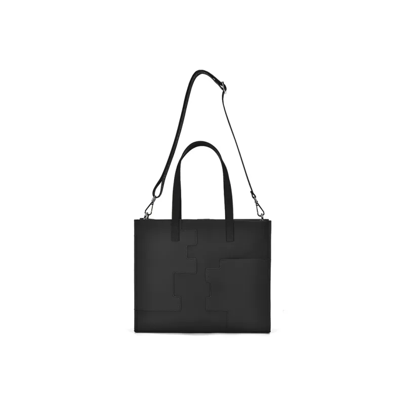 EPIPHQNY PU Tote Bag Shopping Bag Shoulder Bag Crossbody Bag Handheld Bag Briefcase Regular Unisex Black-2