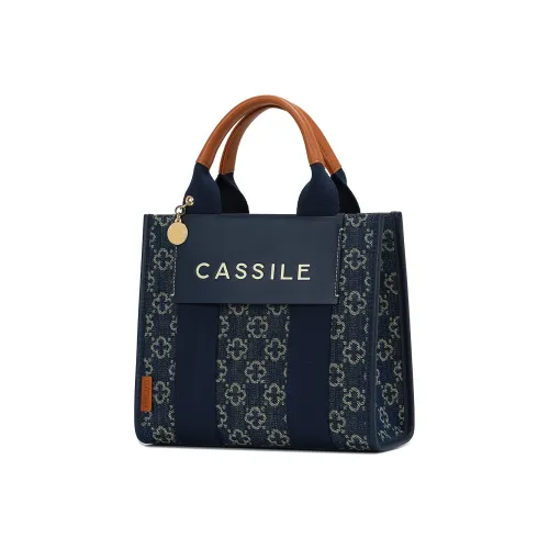 CASSILE Crossbody Bags Royal Blue With Oak Brown Accents