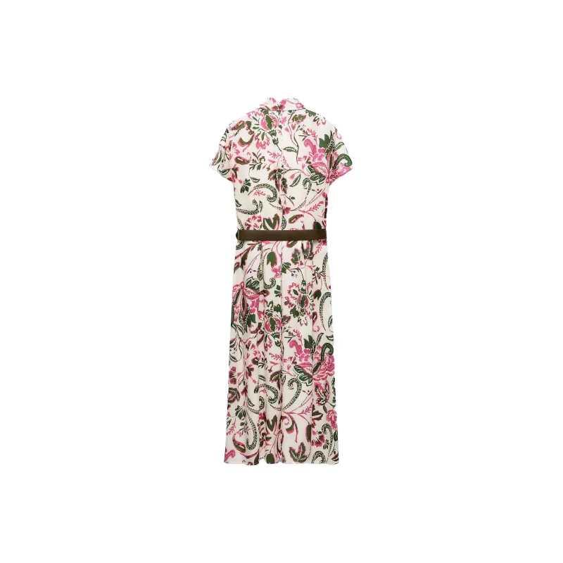 ZARA Short-Sleeved Dresses Women's Multicolor-1