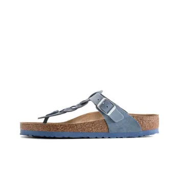 Birkenstock Gizeh Braided Antibacterial Flip Flops Women's Blue