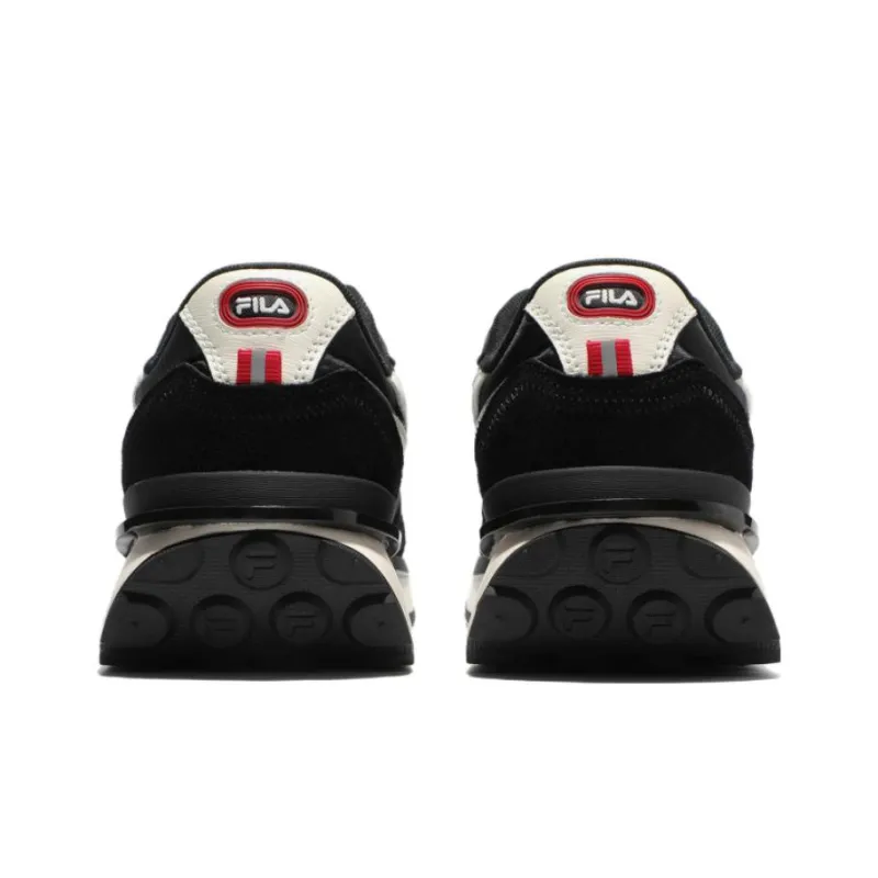 FILA Renno Abrasion Resistant Low Top Chunky Sneakers Unisex Black-4