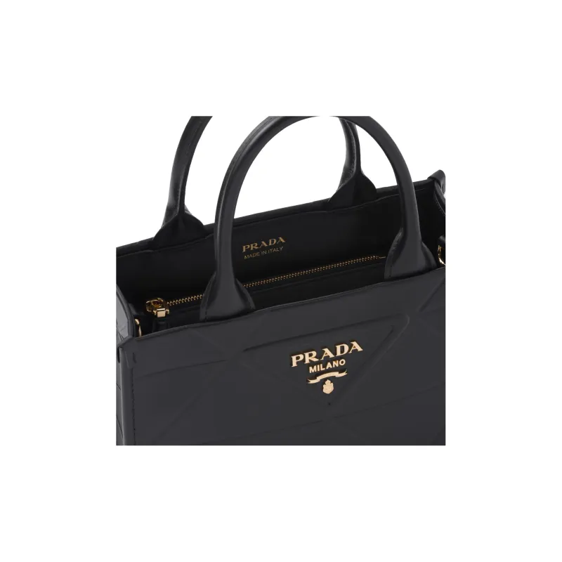PRADA Symbole Leather Shoulder Bag, Crossbody Bag, Handbag Trumpets Women's Black-4