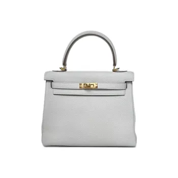 HERMES Kelly Togo Cow Leather Kelly Bag Handbags Women's M4 Cream Gray