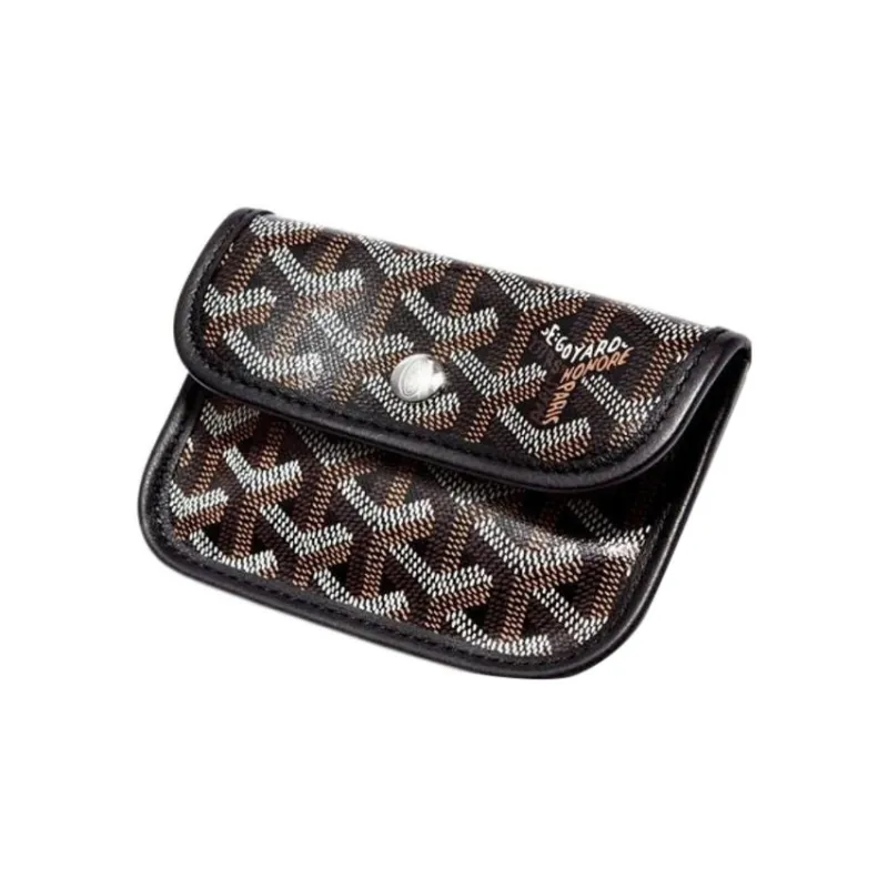 GOYARD Anjou Canvas With Calfskin Combo Bag Tote Shopping Bag One Shoulder Handbag Mini Women's Black/Gray Small Heart-2