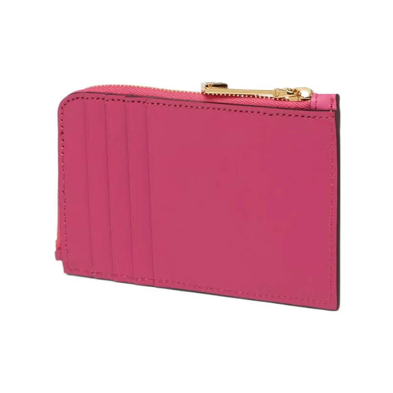 FENDI FF Diamonds Series Leather Card Holder Women's Fuchsia/Dark Pink-1