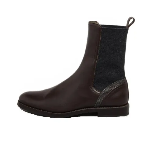 Brunello Cucinelli Chelsea Boots Women's Rusty Brown