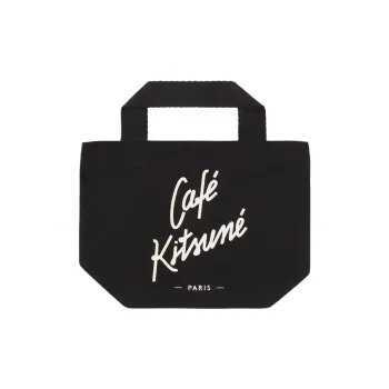 Maison Kitsune Cotton Canvas Canvas Bag Tote Bag Shopping Bag Handbag Mini Men's Black