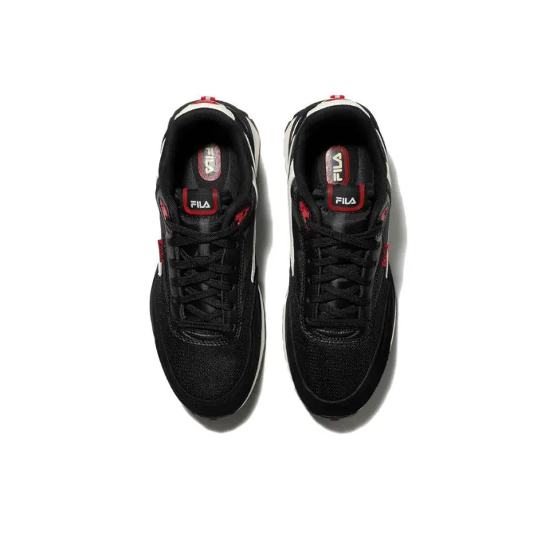 FILA Renno Abrasion Resistant Low Top Chunky Sneakers Unisex Black-3