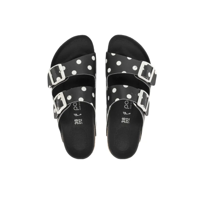 Birkenstock Arizona Platform Birko Flor Narrow Fit 'Black White Dots' Women's-1
