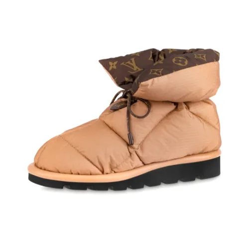 LOUIS VUITTON Pillow Snow Boots Women's Light Brown