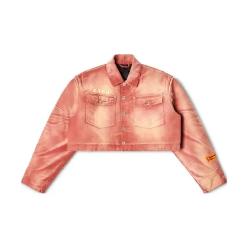 HERON PRESTON Distressed-effect Cropped Denim Jacket