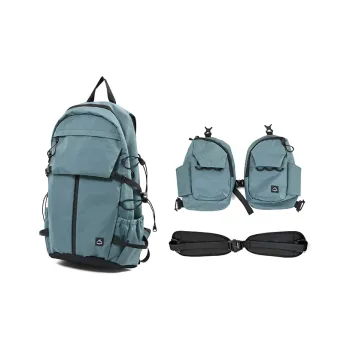 MYEDITION Oxford Backpack Unisex Asphalt Gray/Olive Green/Black