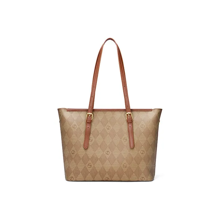 MashaLanti Synthetic Leather Tote Bag, Shopping Bag, Shoulder Bag Women's Coffee-3
