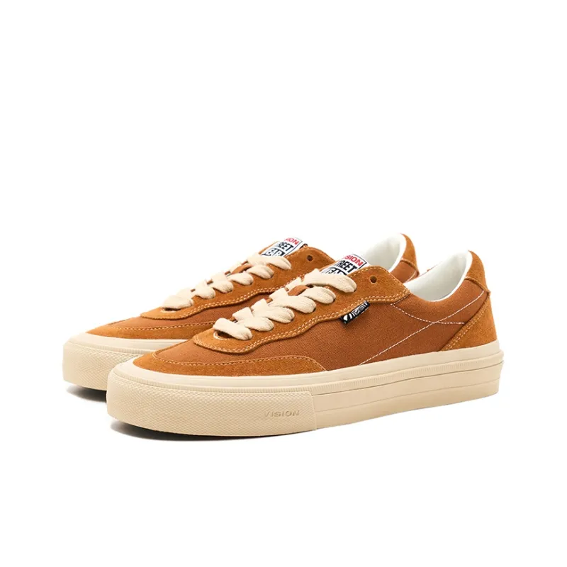 Vision Street Wear Flat Top Low Top Skateboard Shoes Unisex Almond Brown-2