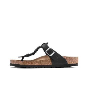 Gizeh Women's Birkenstock Braided Oiled Leather 'Black' Women's