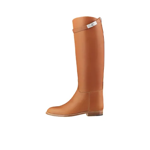 HERMES Kelly Knee-high Boots Women's Brown