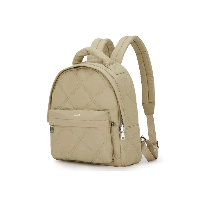 Sisea Fabric Backpack Regular Women's Ecru Light Green Gray Black-12