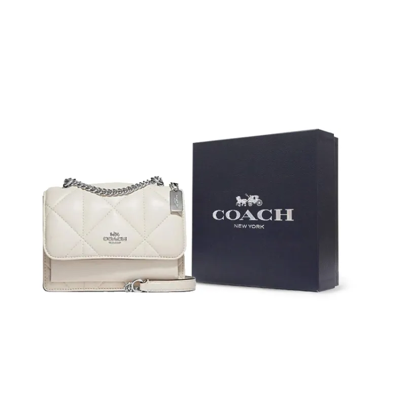 COACH Klare Sheepskin With Cow Leather Cloud Bag, Shoulder Bag, Crossbody Bag Trumpets Women's White-0