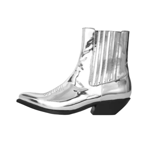 CELINE Chelsea Boots Men Silver