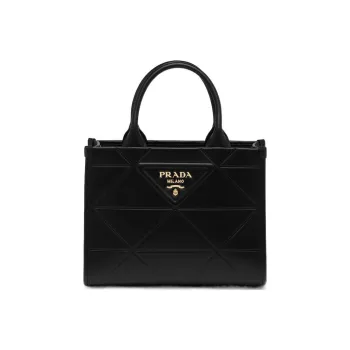 PRADA Symbole Leather Shoulder Bag Crossbody Bag Handbag Small Size Women's Black
