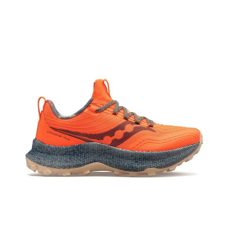 Saucony Endorphin Trail Cushioning Anti Slip And Wear Resistant Low Top Running Shoes Women's Orange-1