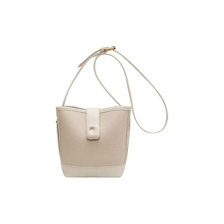 JANE KLAIN PU Bucket Bags One Shoulder Handbag Crossbody Bag Regular Women's Ecru/Black-1