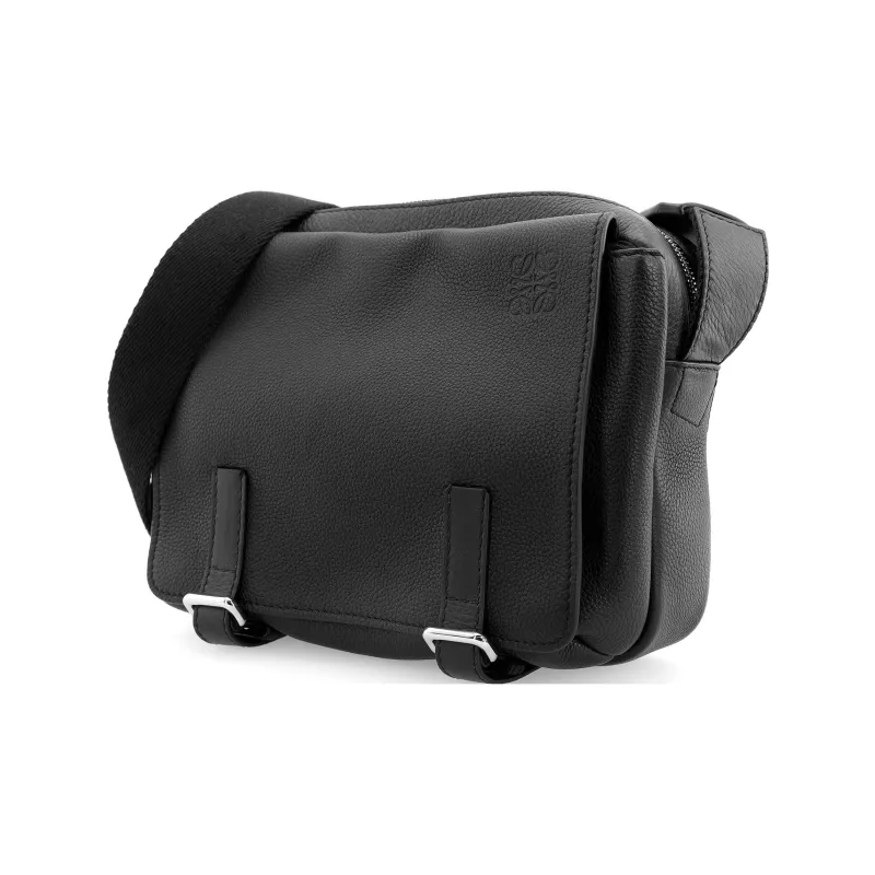 LOEWE Military Messenger Bag In Soft Grained Calfskin Xs Black-1