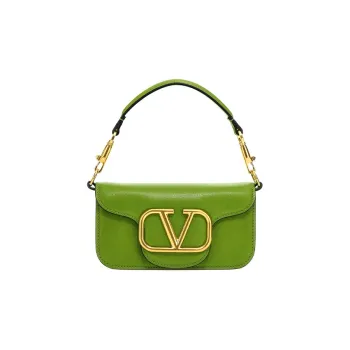 Valentino Locò Calfskin One Shoulder Handbags Small Size Women's Green