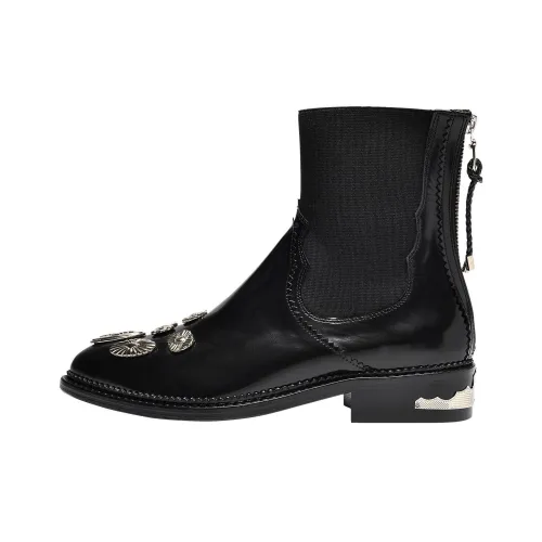 Toga Pulla Mix-badge Leather Ankle Boots