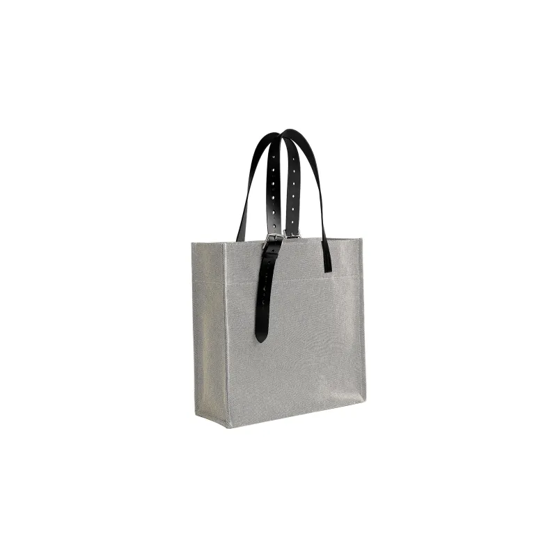 HERMES Canvas With Hunter Cow Leather Canvas Bag, Tote Bag, Shopping Bag, Handbag Regular Men's Light Beige/Black-1