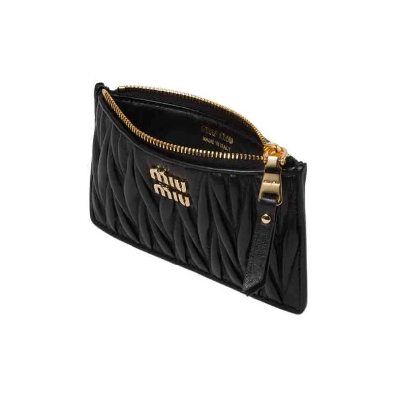 MIU MIU Leather Wallet Regular Women's Black-3