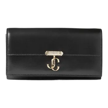 Jimmy Choo Leather Chain Wallet Women's Black