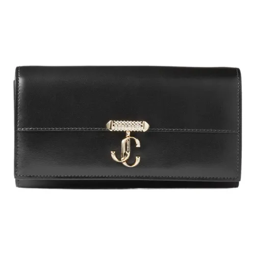 Jimmy Choo Leather Chain Wallet Women's Black