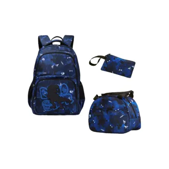 RUIPAI Polyester Backpack Regular Unisex Pink Mermaid/Blue Dinosaur