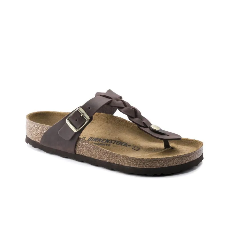 Birkenstock Gizeh Braided Abrasion Resistant Slip Resistant Flip Flops Women's Red Brown Regular-2