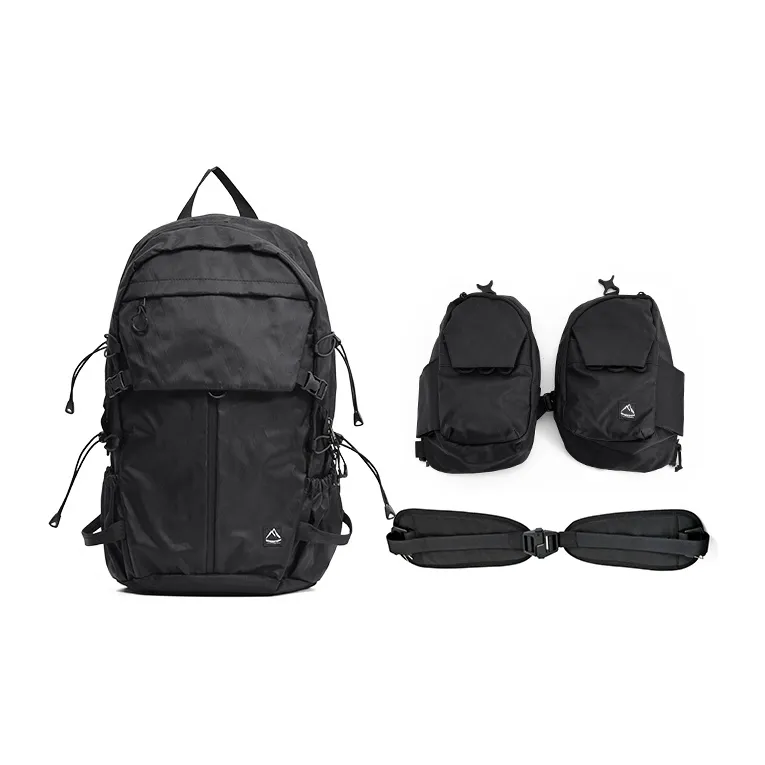 MYEDITION 25L Backpack Outdoor Bag Oxford Asphalt Gray/Olive Green/Black Unisex-0