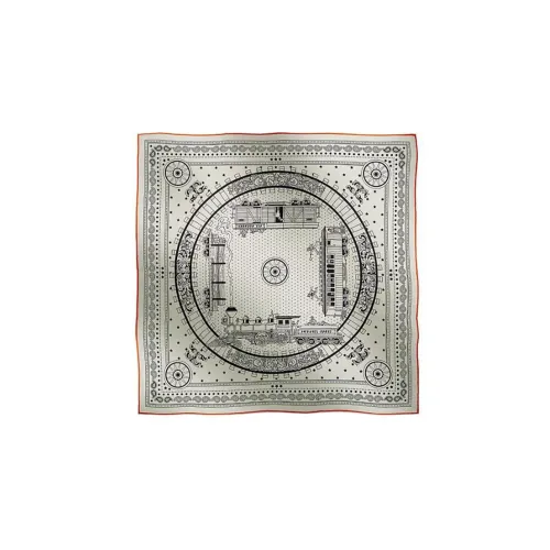 HERMES Silk Scarves Women's White