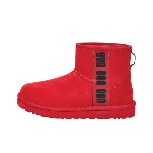 UGG Classic Mini Side Logo Boot Samba Red Black Women's