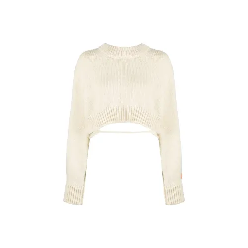 HERON PRESTON Open-back Cropped Wool Jumper