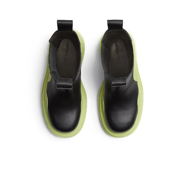 Bottega Veneta Short Chelsea Boots Men's Black Green-2