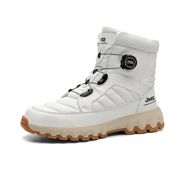 Jeep Thermal Abrasion Resistant Height Increasing Slip Resistant Coverage Short Snow Boots Unisex-2