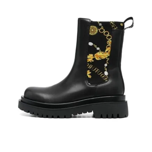 VERSACE JEANS Couture Baroque-print Ankle Boots