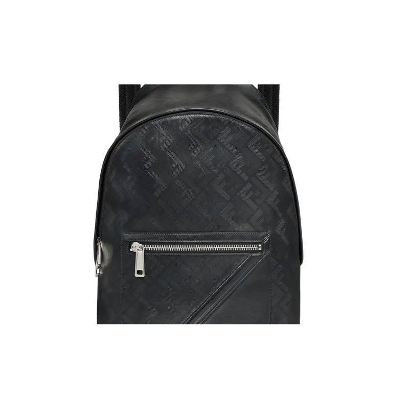 FENDI Calfskin Backpack Men's Black-3