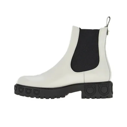 Ferragamo Gancini Chelsea Boot Women's White