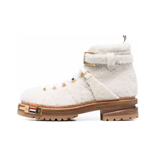 THOM BROWNE Shearling Logo-plaque Lace-up Boots