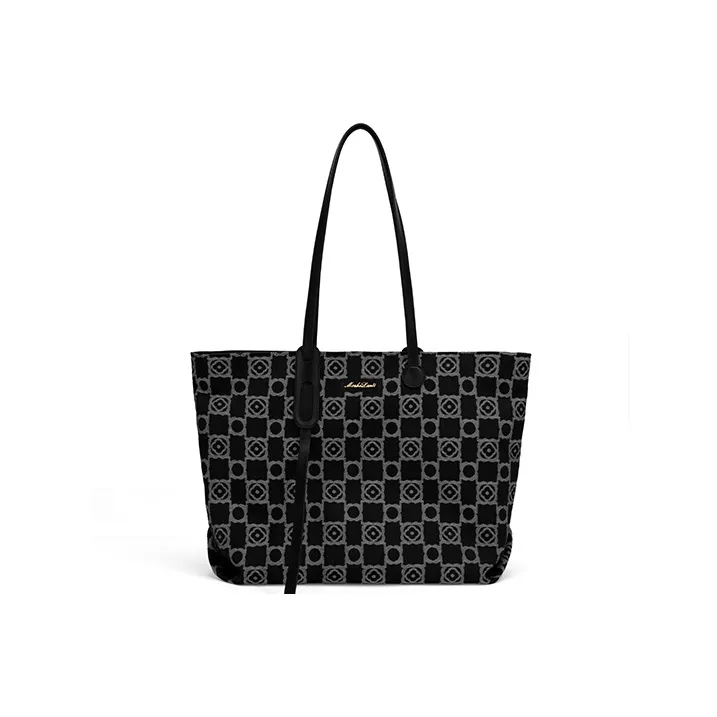 MashaLanti Microfiber Synthetic Leather Tote Bag Shopping Bag Handbag Shoulder Bag Large Size Women's Black-0